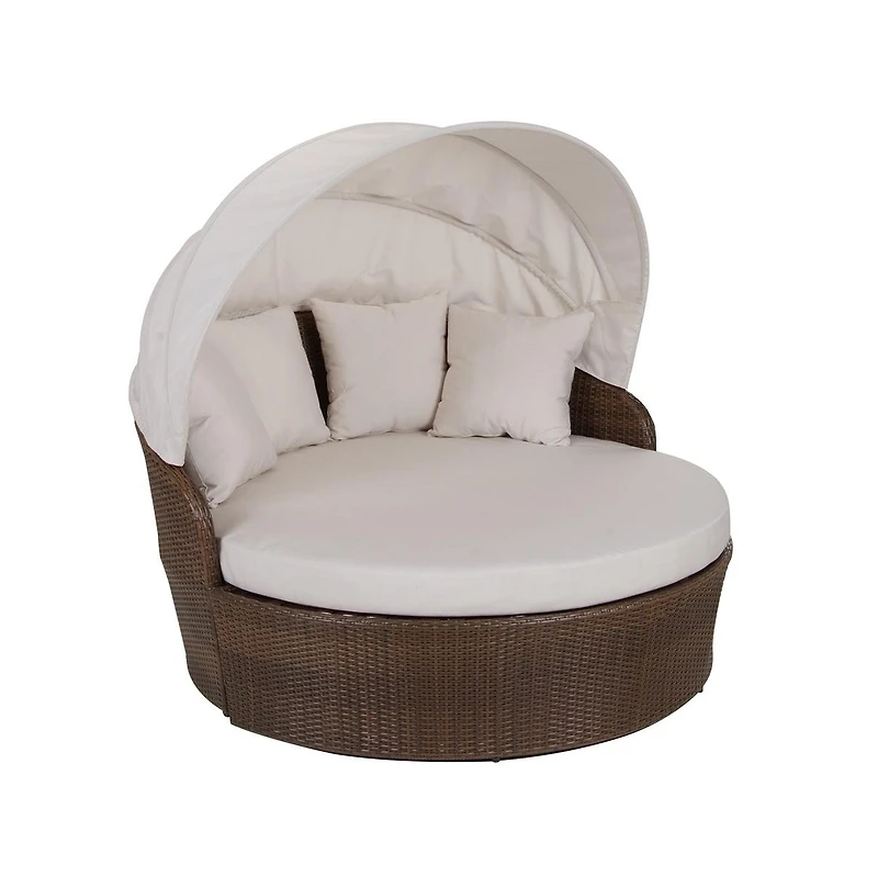 Jiallo Canopy Daybed Outdoor Backyard Patio Furniture Wicker