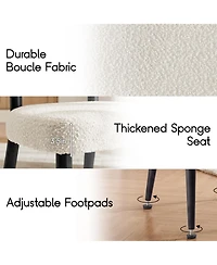 Morden Fort Curved Back Dining Chair Set of 2, Modern Fabric Upholstered Dining Room Chair Kitchen Chairs, Farmhouse Dinner Chair