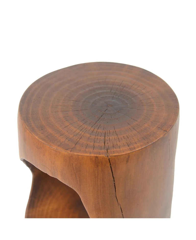 sumyeg Hollow Round Wood Grain Mgo Side Table 200lbs Capacity No Assembly End Table.