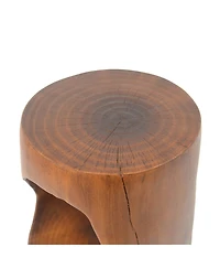 sumyeg Hollow Round Wood Grain Mgo Side Table 200lbs Capacity No Assembly End Table.