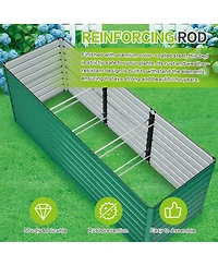 Asagikoiai 2-Piece Large Metal Outdoor Planter Box with Open Base for Backyard