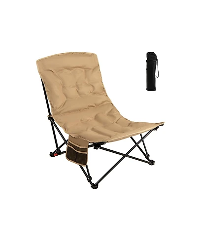 Mecale Adult Folding Camping Chair with Adjustable Backrest, 500-lb Capacity