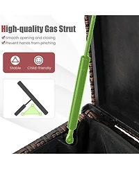 Gymax 2-in-1 Pe Wicker Outdoor Storage Box Furniture Deck Garden Tools