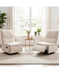 Slickblue 360degree(s) Rotating Rocking Chair with Cushioned Backrest for Home Lounge