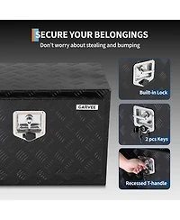 gaomon Heavy Duty 36" x 14" x 16" Aluminum Underbody Truck Tool Box, Outdoor Lockable Diamond Plate Storage Box