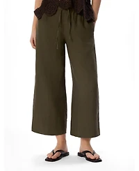 Whistles Women's Elasticated Linen Crop Trousers