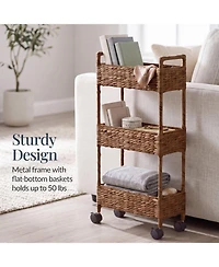 Best Choice Products 3-Tier Slim Rolling Nursery Caddy with Wheels, Utility Cart for Storage Organization