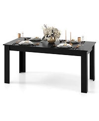 Gymax 63'' Dining Table Rectangular Modern Kitchen Table For 6 People Home Furniture