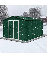 Mondawe 8 x 10 Feet Outdoor Metal Storage Shed with Apex Roof, Lockable Garden Tool Shed
