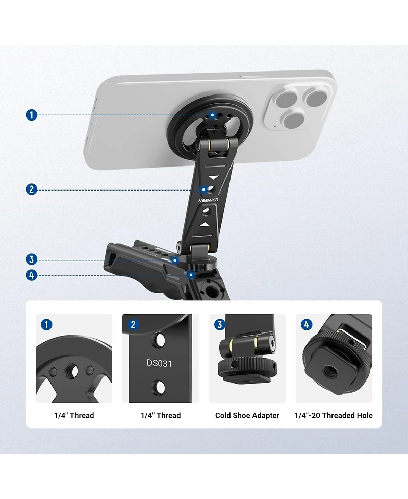 Neewer DS031 Camera Tripod for select iPhone and Android mobile devices