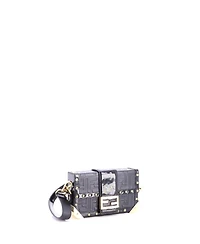 Pre-Owned Fendi Mini Baguette Trunk Bag Zucca Embossed Leather