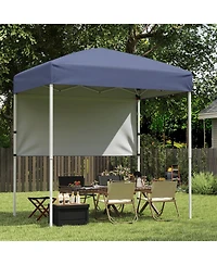 Sugift 6 x 4 ft Pop Up Canopy Tent with One Half Sidewall and Carrying Bag