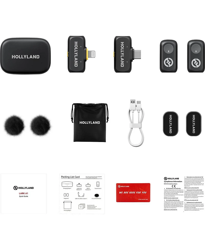 Hollyland Lark A1 2.4GHz 2-Person Wireless Combo Lavalier Microphone System