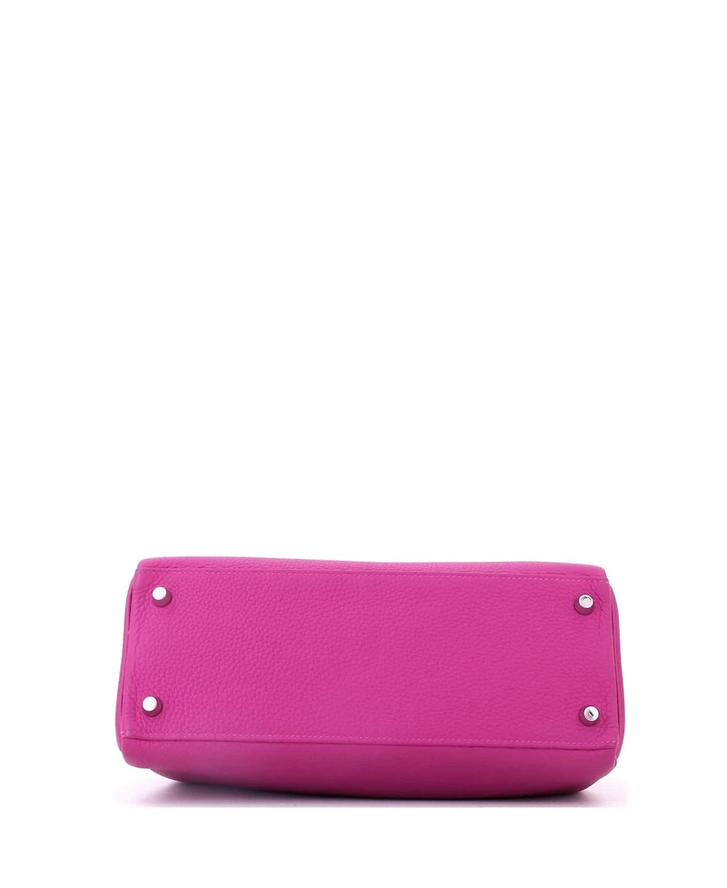 Pre-Owned HERMES Kelly 28 Handbag Pink Togo with Palladium Hardware