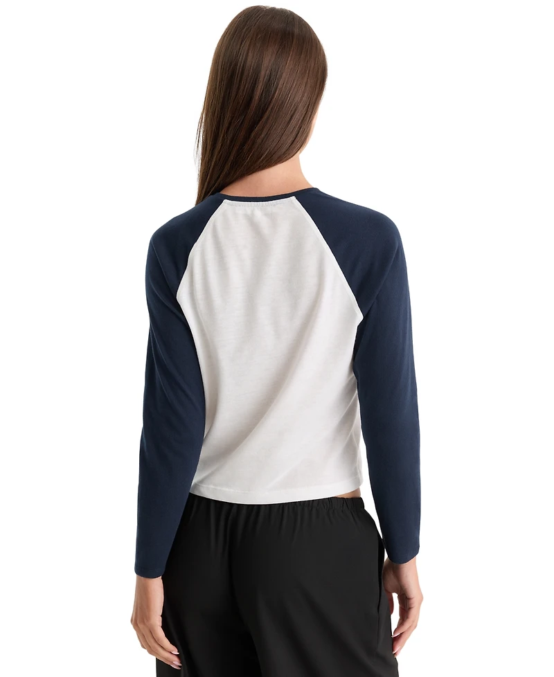 Good American Women's Raglan Long-Sleeve Crewneck T-Shirt