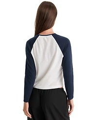 Good American Women's Raglan Long-Sleeve Crewneck T-Shirt