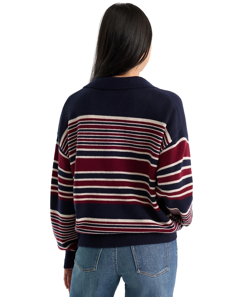 Good American Women's Oversized Rugby Collared Sweater