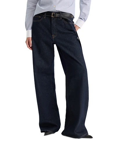 Good American Women's Vintage Low Slung Straight Baggy Jeans