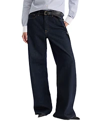 Good American Women's Vintage Low Slung Straight Baggy Jeans