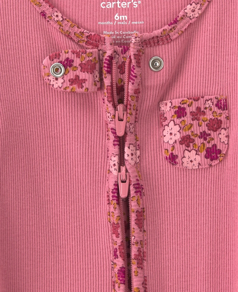Carter's Baby Girls' Floral 2-Way Zip Sleep & Play