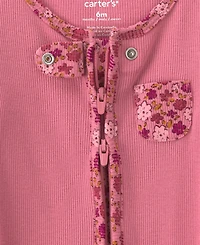 Carter's Baby Girls' Floral 2-Way Zip Sleep & Play