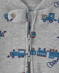 Carter's Baby Boys' Train 2-Way Zip Thermal Sleep & Play