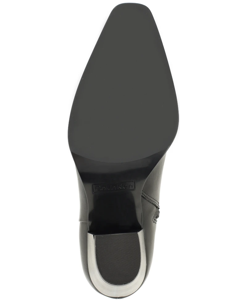 Calvin Klein Women's Hartford Leather Square Toe Dress Booties