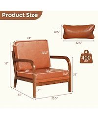 Slickblue Modern Accent Chair Upholstered Armchair for Living Room Bedroom