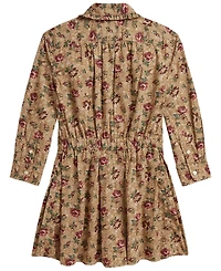 Polo Ralph Lauren Girls' 2T-6X Floral Cotton Poplin Long-Sleeve Shirt Dress