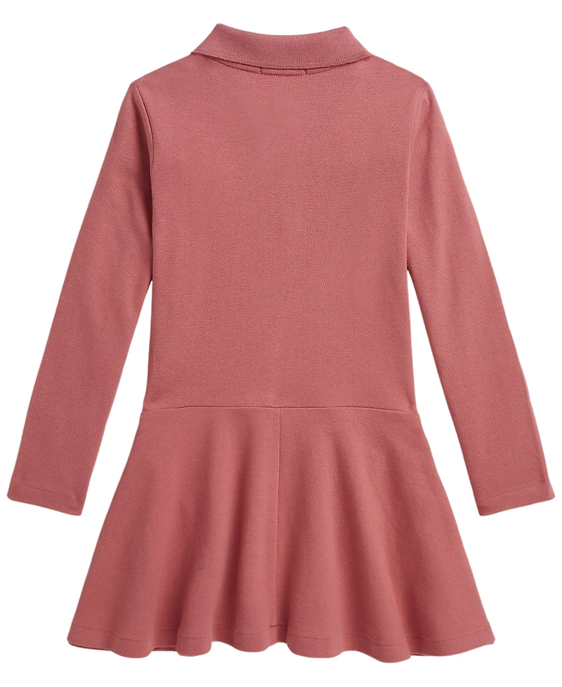 Polo Ralph Lauren Girls' 2T-6X Stretch Mesh Long-Sleeve Dress