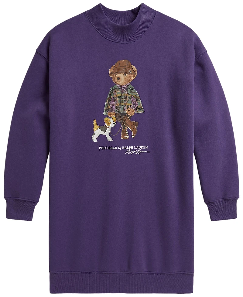 Polo Ralph Lauren Girls' 7-16 Bear Fleece Sweatshirt Dress
