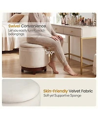 Slickblue Living Room Ottoman Foot Rest with 360degree(s) Swivel and Storage Compartment