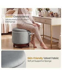 Slickblue Living Room Ottoman Foot Rest with 360degree(s) Swivel and Storage Compartment