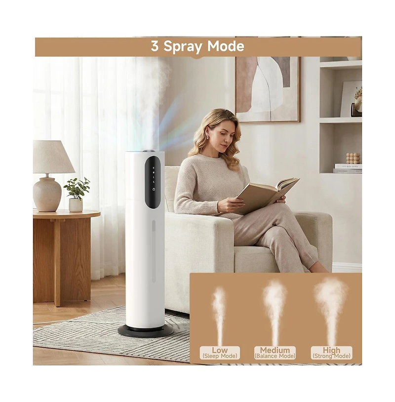 Topteng 2 Gal Humidifier with Aroma Tray, 25H Runtime, 600 sq ft & Sleep Mode