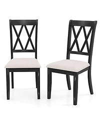 Slickblue Dining Chairs Set of 2 Kitchen Side Chairs with Curved Cross Back