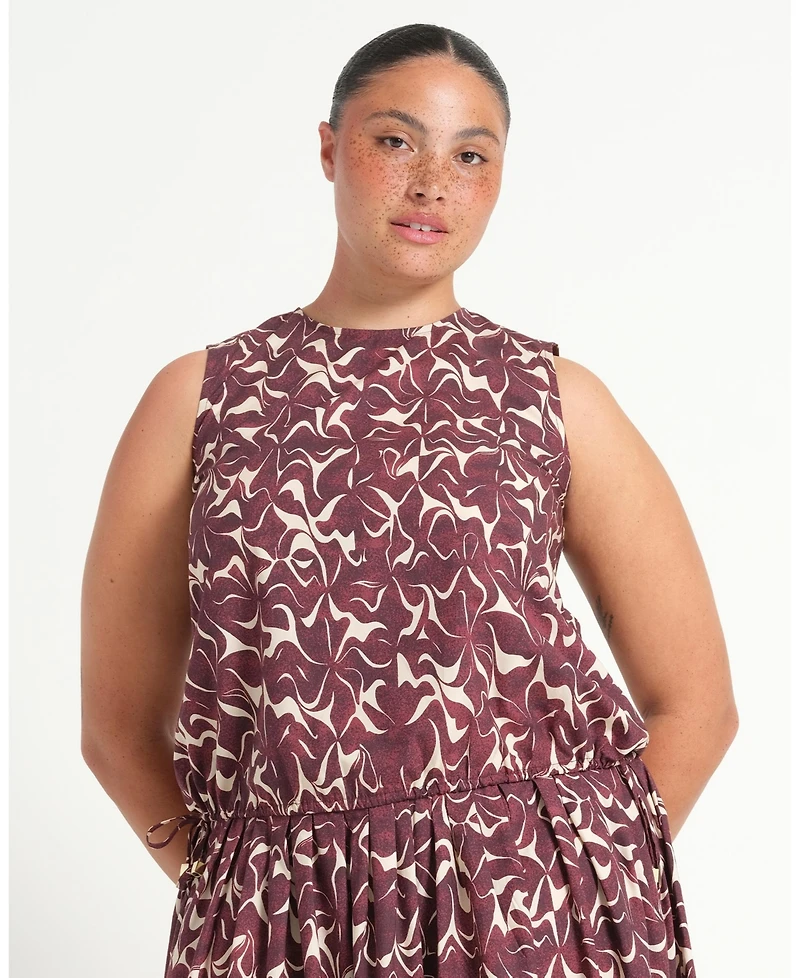Estelle Women's Brinley Tie-Hem Print Relaxed Tank Top