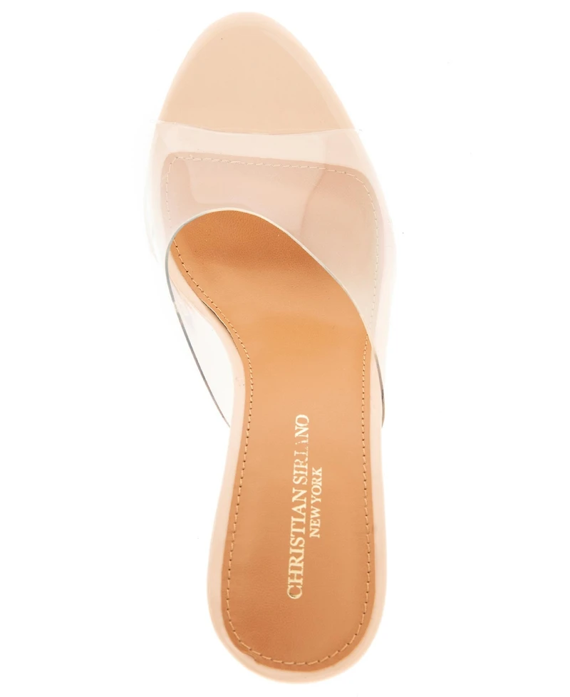 Christian Siriano Women's Tabby Wedge Lucite Sandal