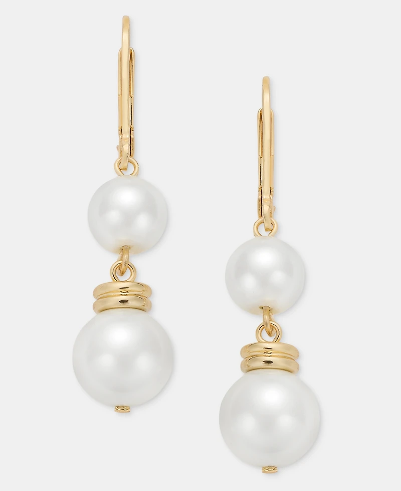 Lauren Ralph Lauren Imitation Pearl Double Drop Earrings