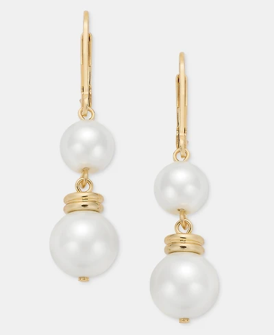 Lauren Ralph Lauren Imitation Pearl Double Drop Earrings