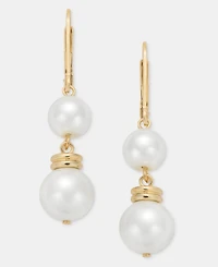 Lauren Ralph Lauren Imitation Pearl Double Drop Earrings