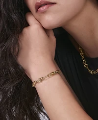 Olivia Burton Women's Mini Anchor Link Gold-Tone Stainless Steel Bracelet