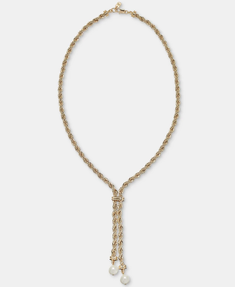 Lauren Ralph Lauren Imitation Pearl Rope Chain Lariat Necklace, 17"