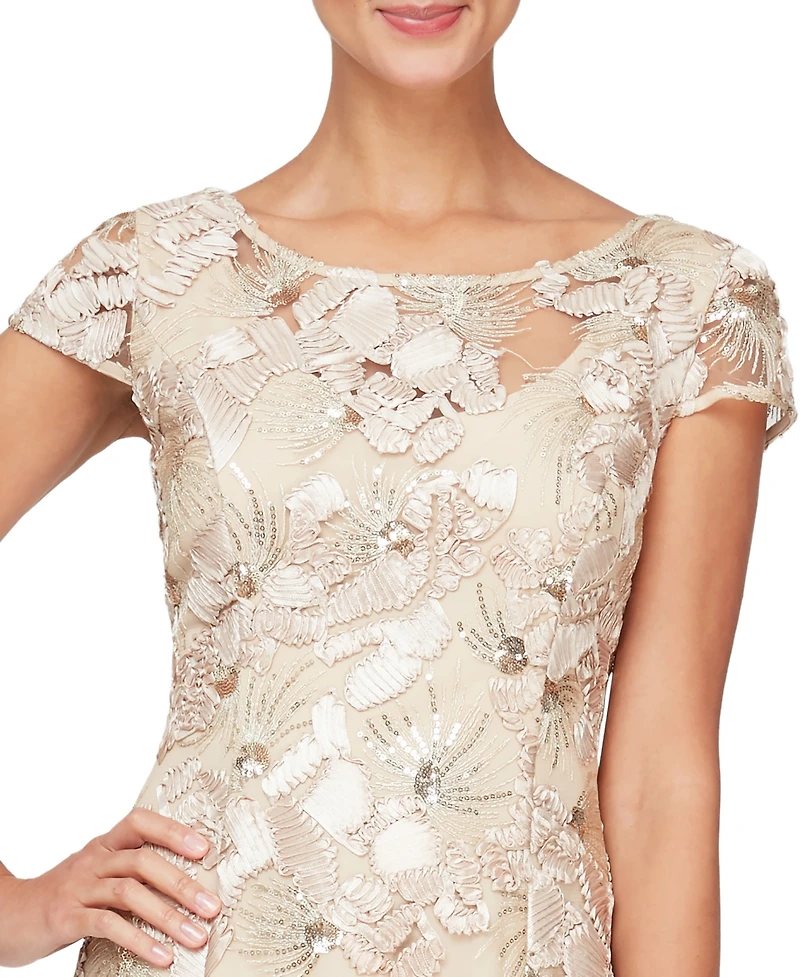 Alex Evenings Women's Boat Neck Dress