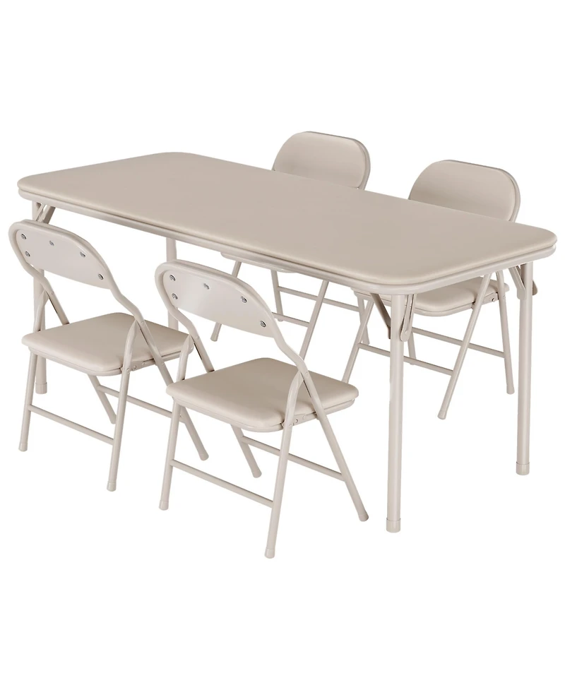 homfan Piece Folding Kids Table and Chairs Set