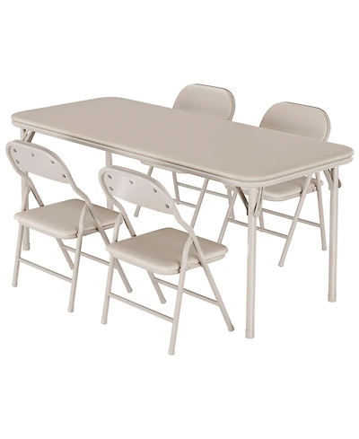 homfan Piece Folding Kids Table and Chairs Set