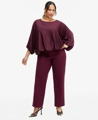 I.n.c. International Concepts Plus INCredible Stretch Straight High-Rise Pull-On Pants, Macy's Exclusive