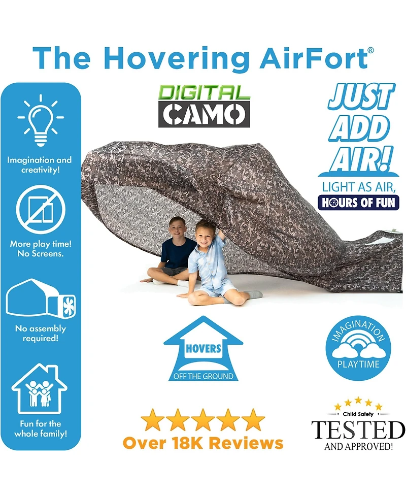 AirFort Air Fort Digital Camo Children's Indoor Play Tent with Easy Storage