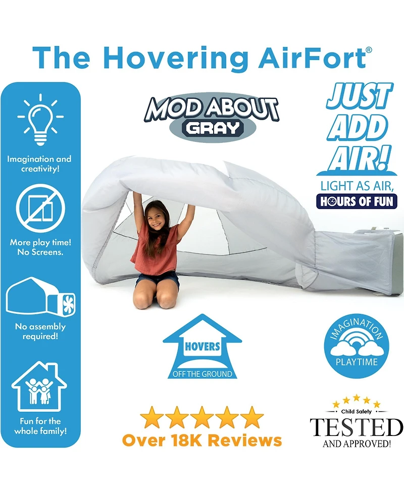 AirFort Mod About Gray Children's Indoor Play Tent with Easy Storage