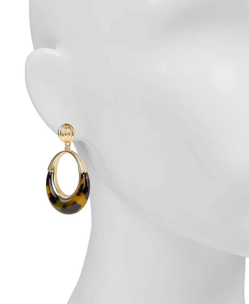 Patricia Nash Pave Tortoise Resin Collection Doorknocker Earrings