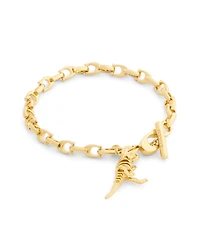 Coach Faux-Stone Skeletal Rexy C Chain Bracelet